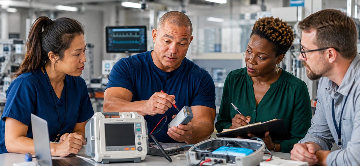 Devin demonstrates portable medical battery testing