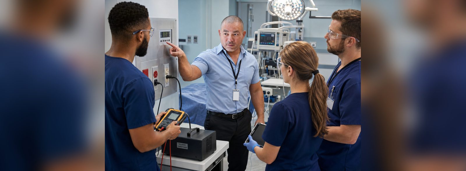 Isolated power system acceptance testing at the monitor panel with an isolation transformer tester